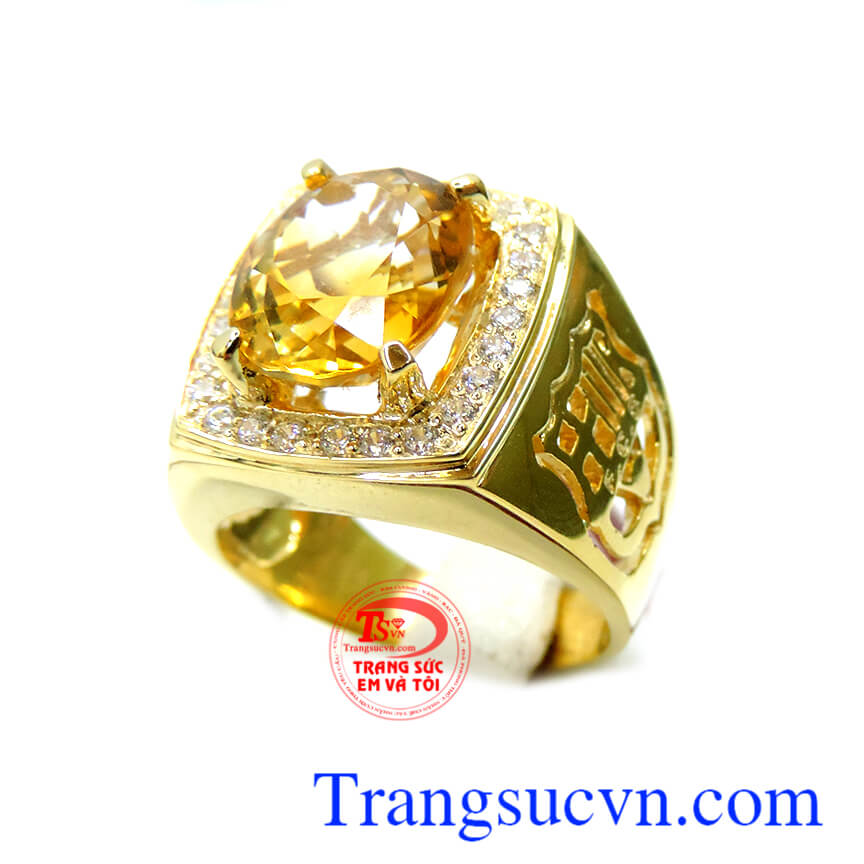 Nhẫn nam citrine 14k