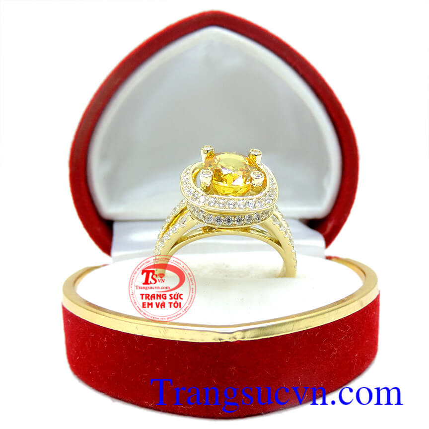 Nhẫn nữ xoắn ốc sapphire vàng 18k, nhẫn thời trang nữ, nhẫn vàng 18k sang trọng, nhẫn nữ đá quý sapphire vàng thiên nhiên sáng lấp lánh, vẻ đẹp rực rỡ như những bông hoa hướng dương, nhẫn nữ thiết kế tầng xoắn ốc thời trang quý phái.