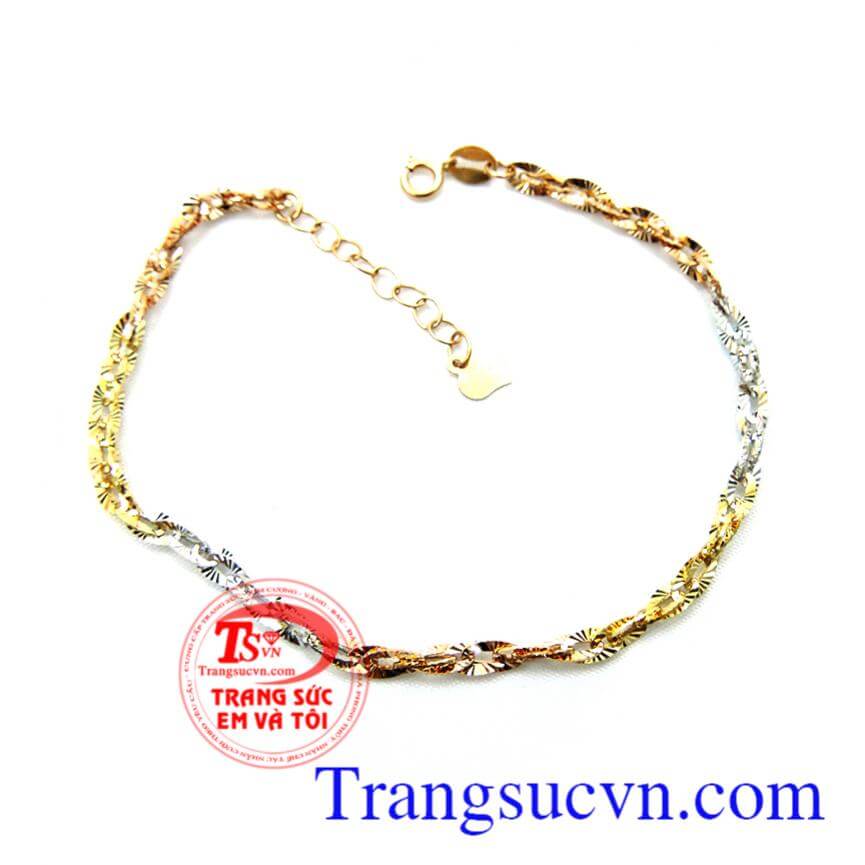 Lắc nữ dịu dàng vàng 18k, Lắc Tay Vàng 18K, lắc tay nữ vàng tinh xảo