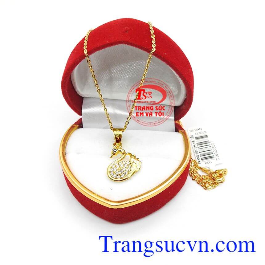 Bộ dây chuyền thiên nga vàng 10k, trang sức bộ Bộ dây chuyền thiên nga vàng 10k, trang sức bộ