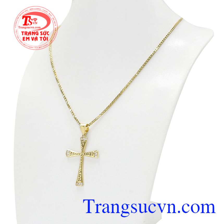 Bộ mặt dây thánh giá vàng màu, Bộ dây chuyền nam, Bộ trang sức nam thánh giá Bộ mặt dây thánh giá vàng màu, Bộ dây chuyền nam, Bộ trang sức nam thánh giá