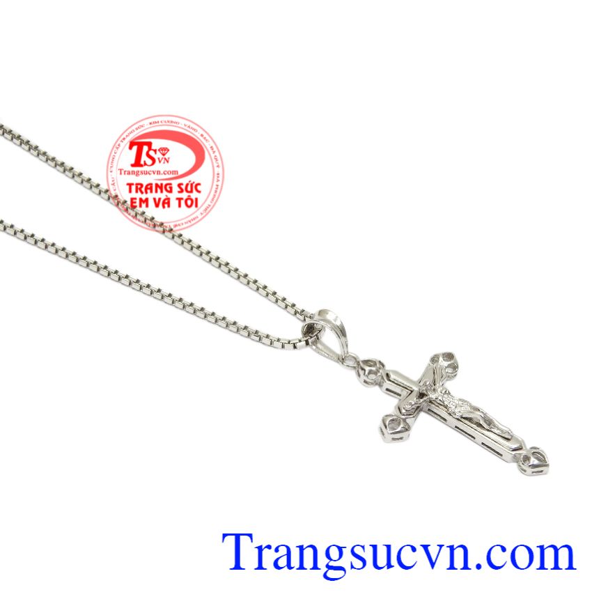 Bộ mặt thánh giá vàng trắng đẹp, Bộ dây chuyền nữ, Trang sức nữ thời trang Bộ mặt thánh giá vàng trắng đẹp, Bộ dây chuyền nữ, Trang sức nữ thời trang