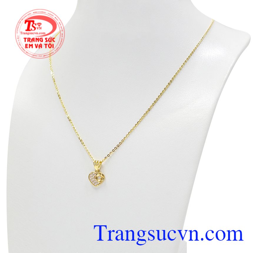 Bộ mặt trái tim chung thủy, Bộ dây chuyền nữ, Bộ dây chuyền vàng tây Bộ mặt trái tim chung thủy, Bộ dây chuyền nữ, Bộ dây chuyền vàng tây