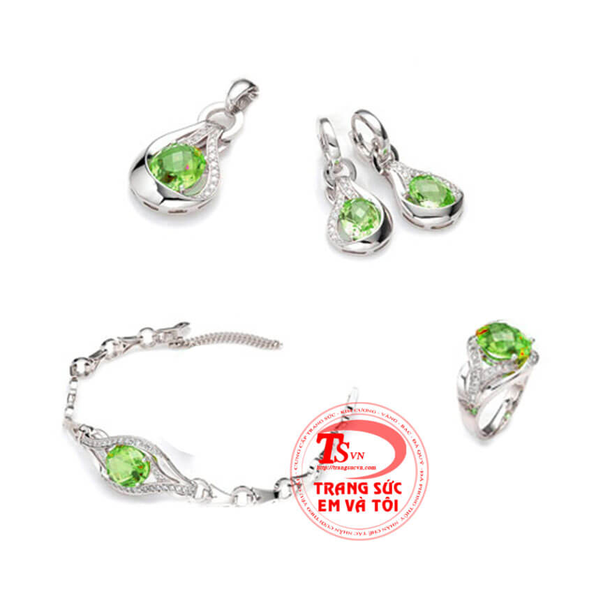 Đá Peridot thiên nhiên bộ trang sức vàng tây, trang sức bộ Đá Peridot thiên nhiên bộ trang sức vàng tây, trang sức bộ