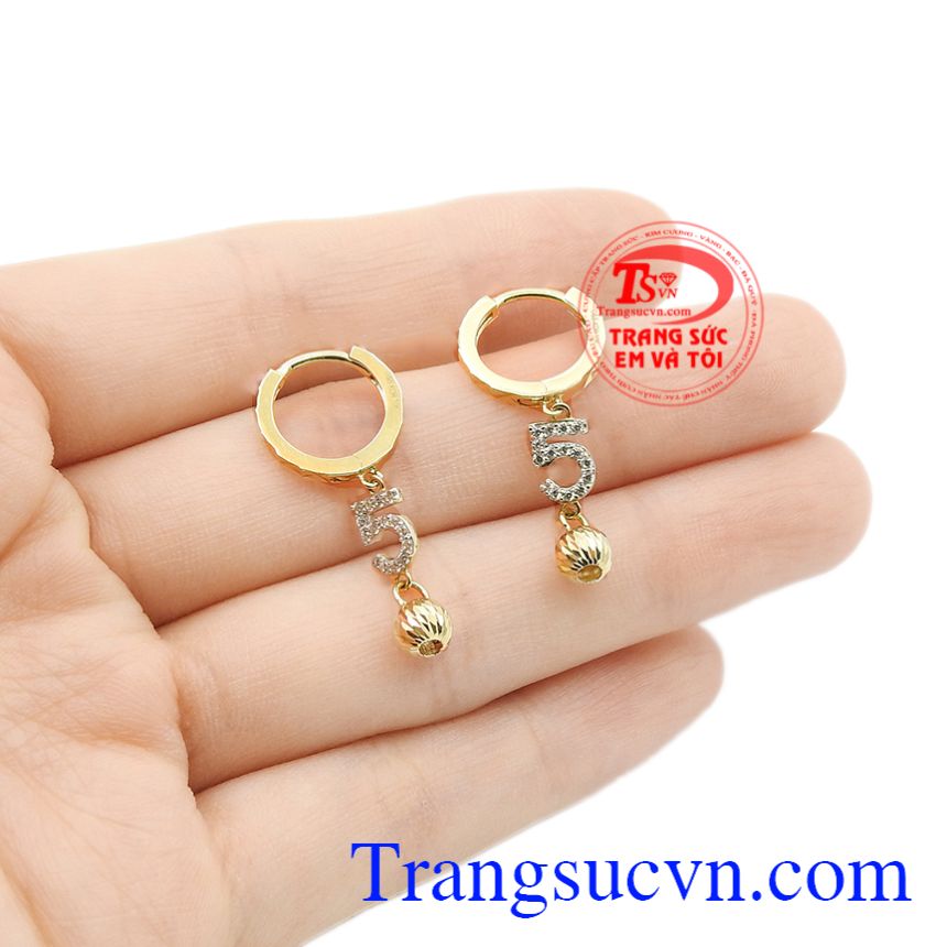 Hoa tai nữ vàng phong cách, hoa tai vàng tây Hoa tai nữ vàng phong cách, hoa tai vàng tây