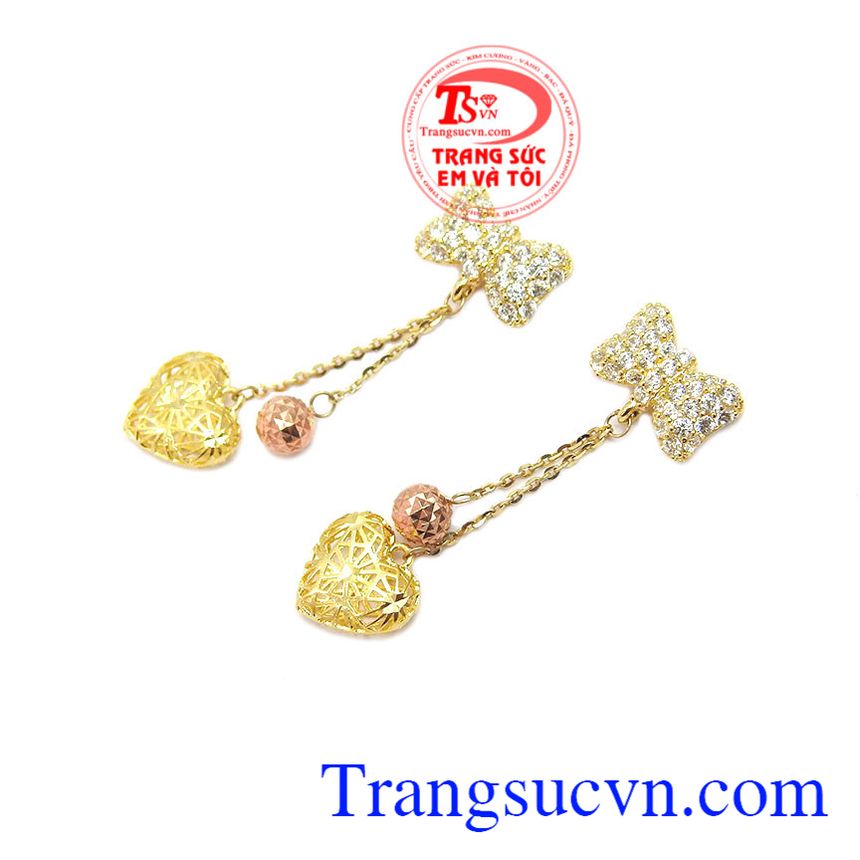 Hoa tai v&agrave;ng xinh xắn, hoa tai v&agrave;ng t&acirc;y