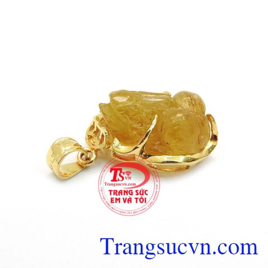 Mặt dây tì hưu mệnh kim, mặt dây thạch anh Mặt dây tì hưu mệnh kim, mặt dây thạch anh