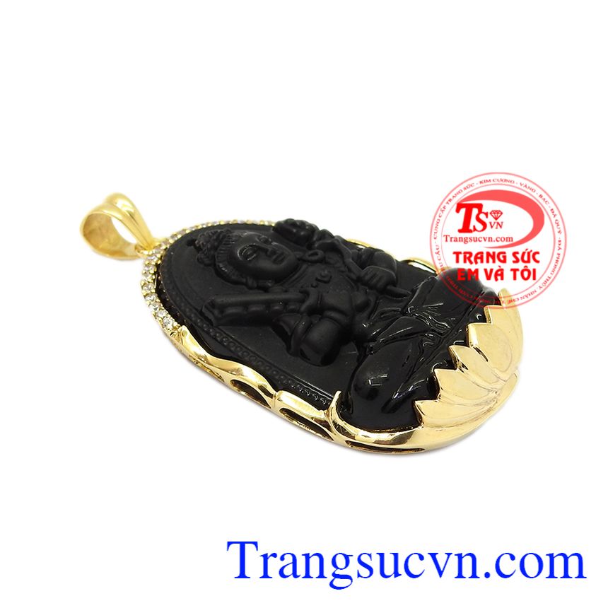 Mặt phật obsidian tuổi sửu-dần, mặt phật bọc vàng Mặt phật obsidian tuổi sửu-dần, mặt phật bọc vàng