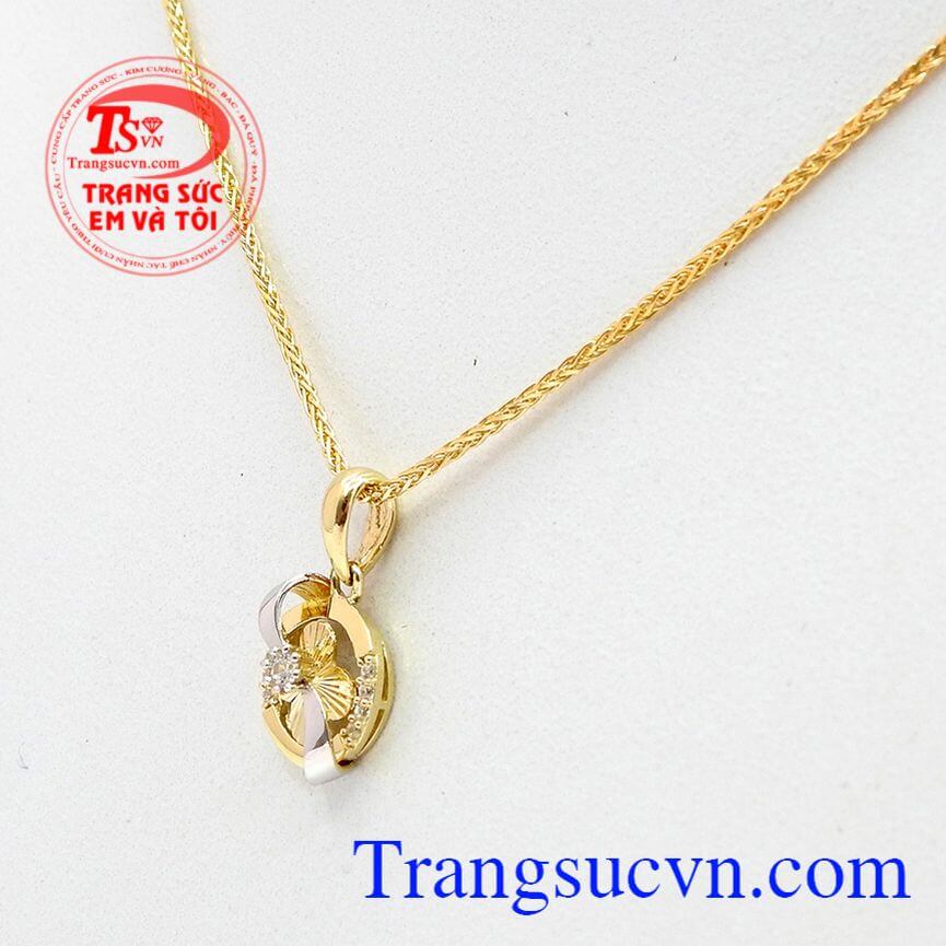 Bộ dây chuyền nữ nhập khẩu đẹp, Bộ dây chuyền vàng tây tinh xảo, Bộ dây kết hợp tinh tế