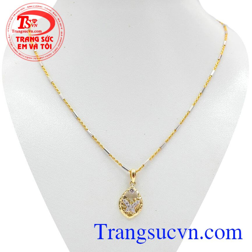 Bộ dây chuyền phái đẹp nhập khẩu, Bộ dây chuyền nhập khẩu kết hợp độc đáo, Bộ dây chuyền vàng tây