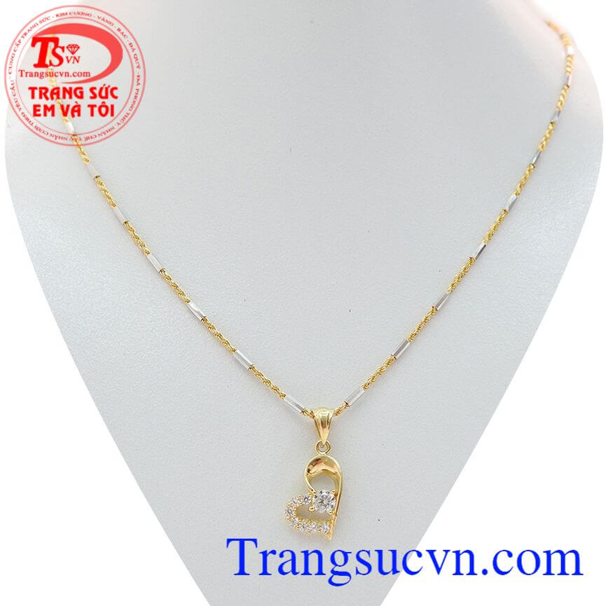 Bộ dây nữ sắc màu trái tim, Bộ dây chuyền nữ tinh xảo, Bộ dây chuyền vàng tây độc đáo