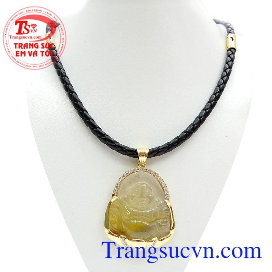 Bộ dây phật Di Lặc thạch anh tóc đẹp, Bộ dây chuyền nam cá tính, Bộ dây chuyền nam mệnh  hỏa