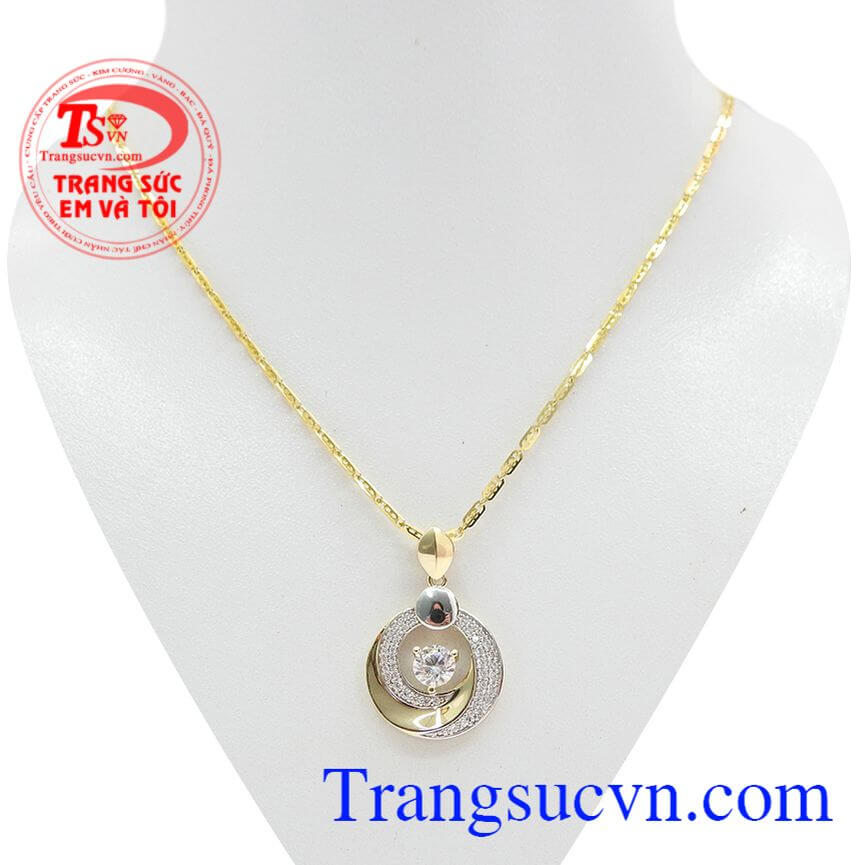 Bộ mặt dây nữ nhập khẩu sang trọng, Bộ dây chuyền vàng tây cho phái đẹp, Bộ dây chuyền vàng chất lượng cao