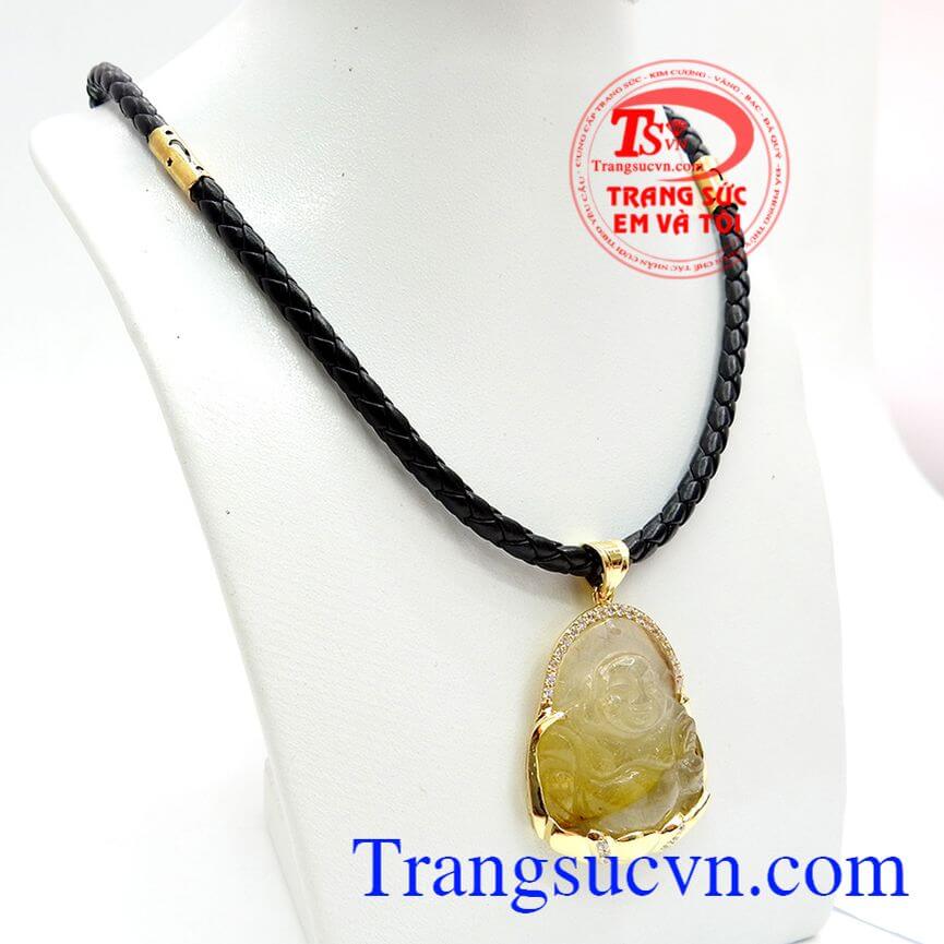 Bộ dây phật Di Lặc thạch anh tóc đẹp, Bộ dây chuyền nam cá tính, Bộ dây chuyền nam mệnh  hỏa