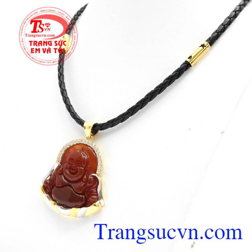 Bộ dây phật Di Lặc cá tính, Bộ dây chuyền nam mệnh thổ, Bộ dây phật Di Lặc bọc vàng