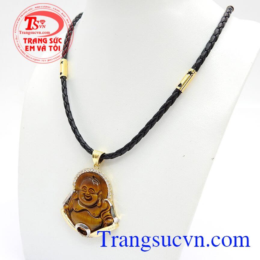 Bộ dây phật Di Lặc ngọc Mắt Hổ cá tính, Bộ dây chuyền nam mệnh thổ, Bộ dây chuyền cá tính phái mạnh