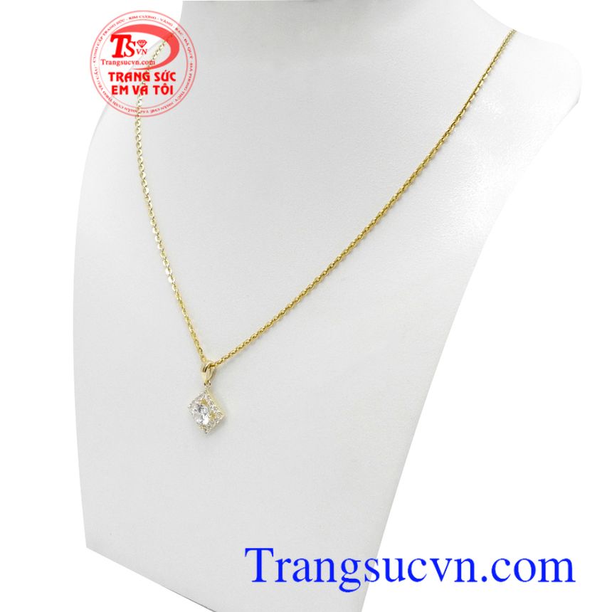 Bộ dây chuyền nữ 10k xinh xắn, mặt dây vàng đá quý, bộ dây chuyền nữ đẹp Bộ dây chuyền nữ 10k xinh xắn, mặt dây vàng đá quý, bộ dây chuyền nữ đẹp