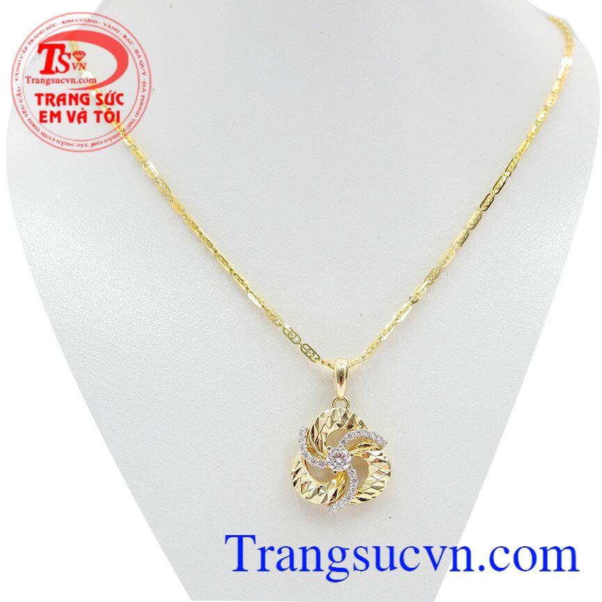 Bộ dây chuyền phay đá nhập khẩu đẹp xinh, Bộ dây chuyền nữ nhập khẩu đẹp, Bộ dây chuyền vàng tây nhập khẩu