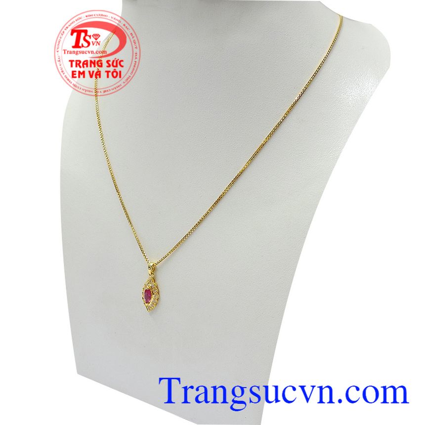 Bộ dây chuyền ruby tài lộc, trang sức bộ, bộ dây chuyền nữ thời trang