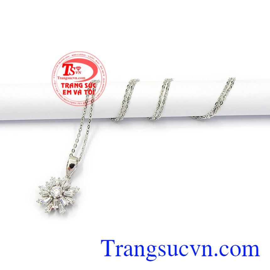 Bộ dây chuyền vàng trắng duyên dáng, Mặt dây chuyền nữ, bộ dây chuyền tinh tế Bộ dây chuyền vàng trắng duyên dáng, Mặt dây chuyền nữ, bộ dây chuyền tinh tế
