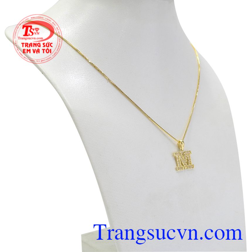 Bộ mặt dây chữ M trẻ trung, Trang sức bộ, bộ dây chuyền vàng thời trang Bộ mặt dây chữ M trẻ trung, Trang sức bộ, bộ dây chuyền vàng thời trang