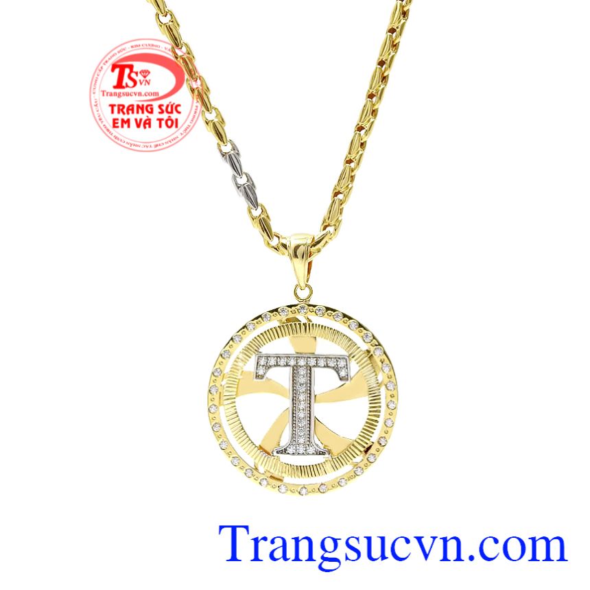 Bộ mặt dây chữ T nam tính, Bộ dây vàng nam, Trang sức nam đẳng cấp Bộ mặt dây chữ T nam tính, Bộ dây vàng nam, Trang sức nam đẳng cấp