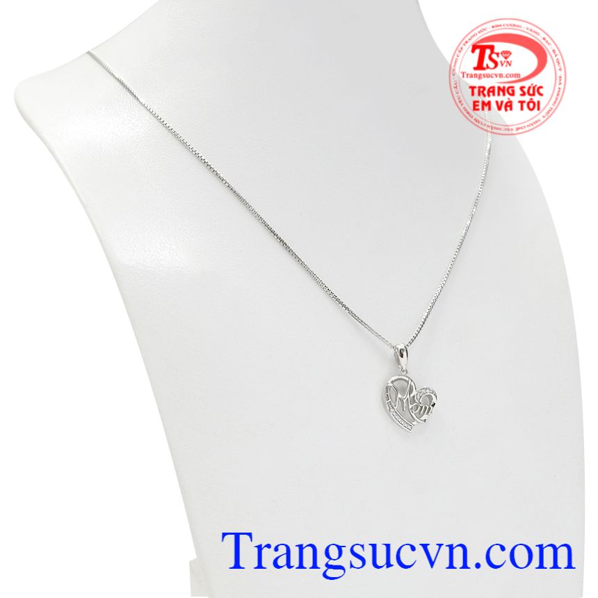 Bộ mặt dây vàng trắng mẹ yêu, Bộ dây chuyền vàng, Trang sức nữ thời thượng Bộ mặt dây vàng trắng mẹ yêu, Bộ dây chuyền vàng, Trang sức nữ thời thượng