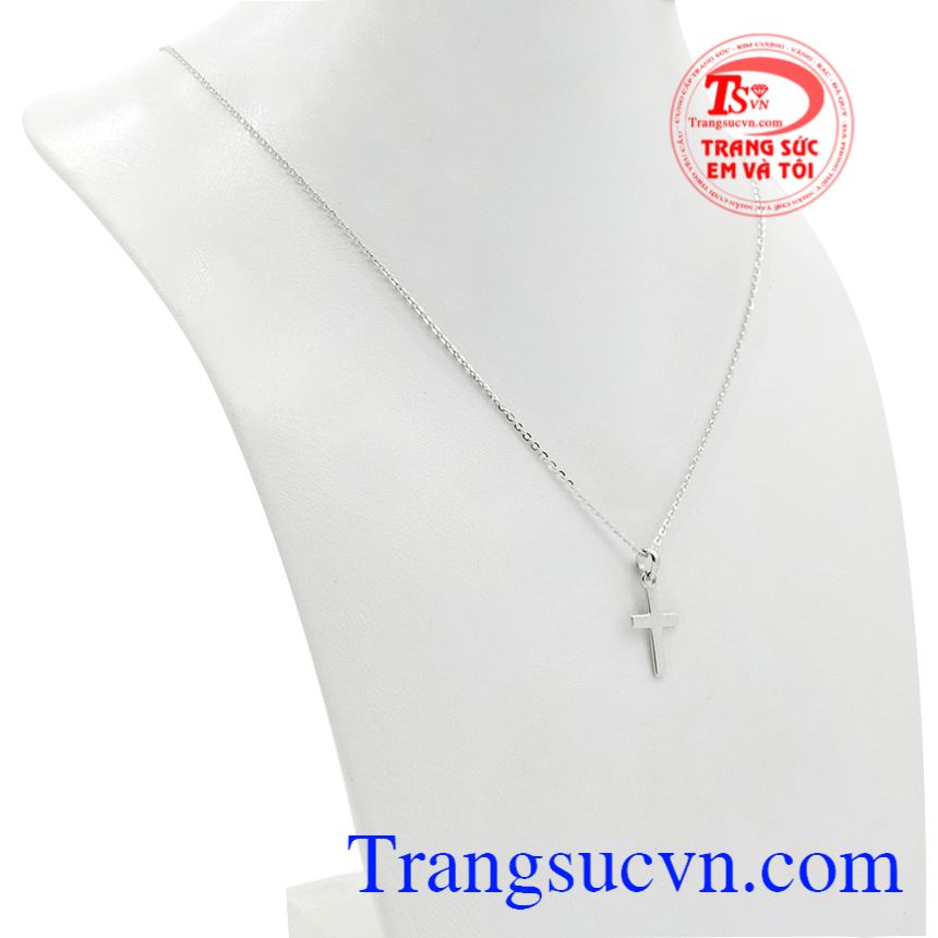 Bộ mặt thánh giá vàng trắng, Bộ trang sức nữ, bộ dây chuyền vàng trắng Bộ mặt thánh giá vàng trắng, Bộ trang sức nữ, bộ dây chuyền vàng trắng