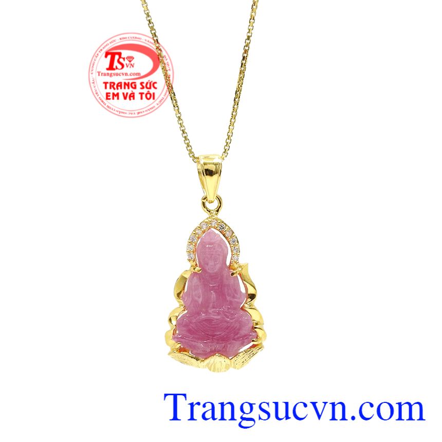 Bộ Phật bà ruby hạnh phúc, Bộ dây chuyền quan âm, Bộ trang sức vàng tây