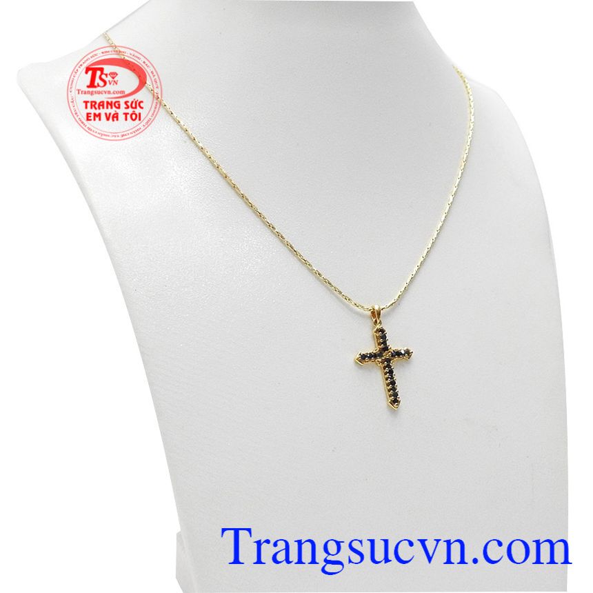 Bộ trang sức thánh giá sapphire tinh tế, mặt dây vàng đá quý, trang sức bộ Bộ trang sức thánh giá sapphire tinh tế, mặt dây vàng đá quý, trang sức bộ