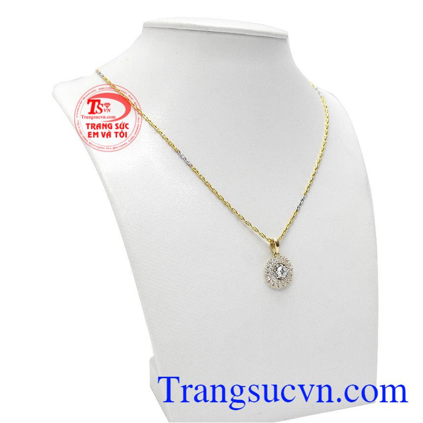 Bộ trang sức vàng lấp lánh 10k, mặt dây vàng đá quý, mặt dây vàng tây