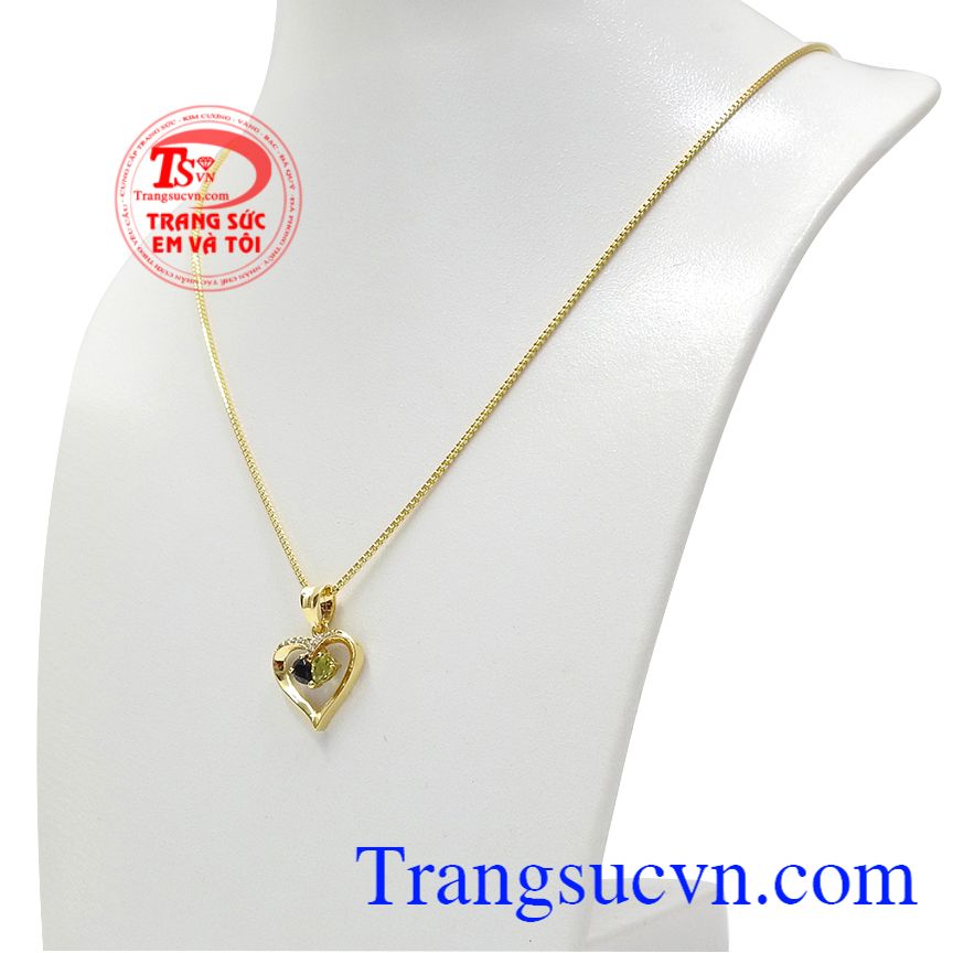 Bộ trang sức vàng trái tim yêu thương, Bộ dây vàng nữ, Bộ dây chuyền vàng tây