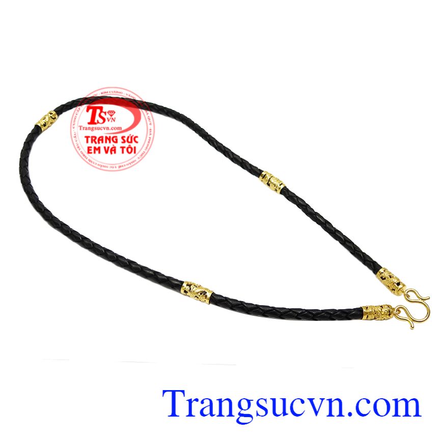 Dây da bọc rồng nam tính, Dây chuyền nam sang trọng, Dây da mạnh mẽ