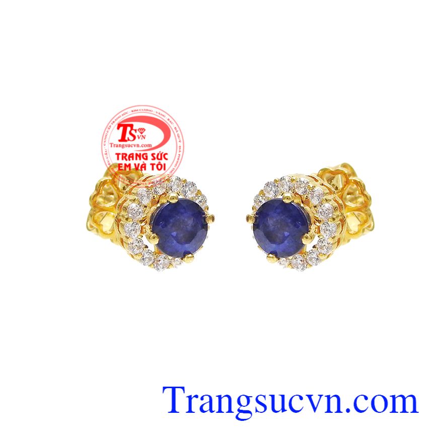 Hoa tai nữ Sapphire nhỏ xinh, Hoa tai sapphire thanh lịch, Hoa tai vàng tây quý phái Hoa tai nữ Sapphire nhỏ xinh, Hoa tai sapphire thanh lịch, Hoa tai vàng tây quý phái