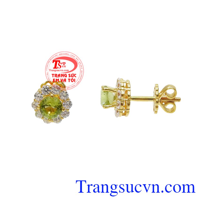Hoa tai Peridot nữ tính, Hoa tai vàng tây, Hoa tai vàng ấn tượng Hoa tai Peridot nữ tính, Hoa tai vàng tây, Hoa tai vàng ấn tượng