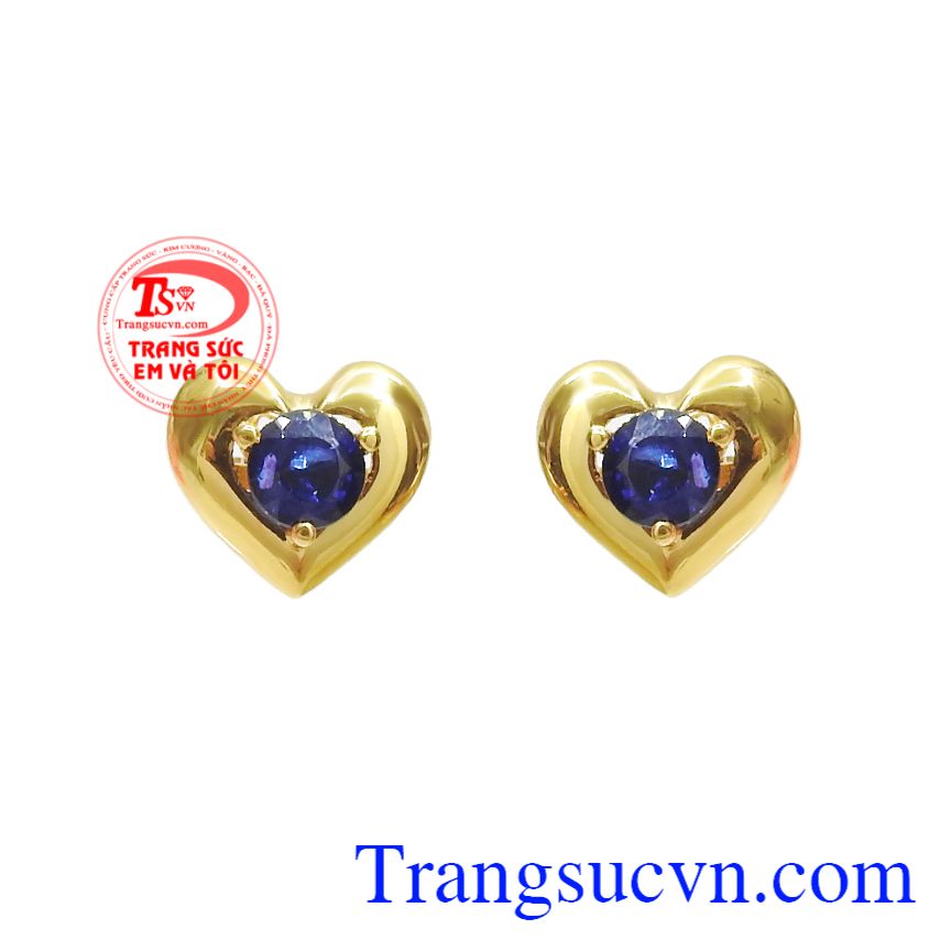 Hoa tai trái tim Sapphire đẹp, Hoa tai saphire xanh, Hoa tai sapphire hero Hoa tai trái tim Sapphire đẹp, Hoa tai saphire xanh, Hoa tai sapphire hero