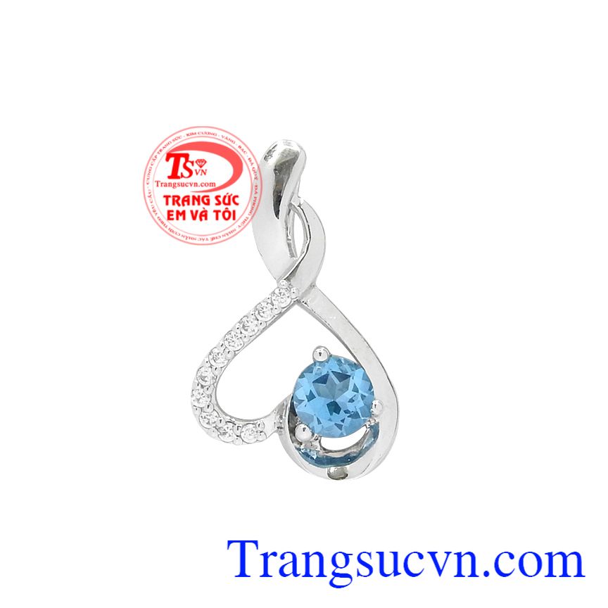Mặt đá topaz thiên nhiên vàng 18k, Mặt dây chuyền topaz, Mặt dây chuyền nữ vàng tây