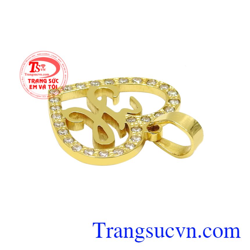 Mặt dây chữ H nổi bật, Mặt dây chuyền nữ, Mặt dây vàng sang trọng