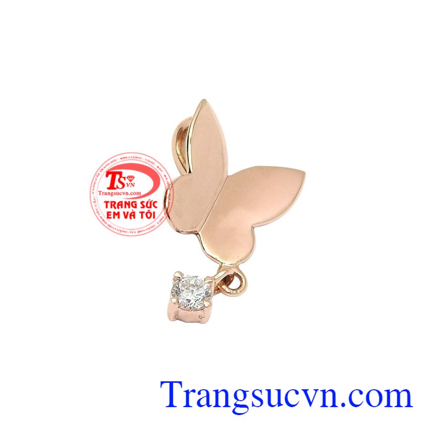 Mặt dây hồ điệp vàng hồng,Mặt dây chuyền nữ, Mặt dây vàng sang trọng