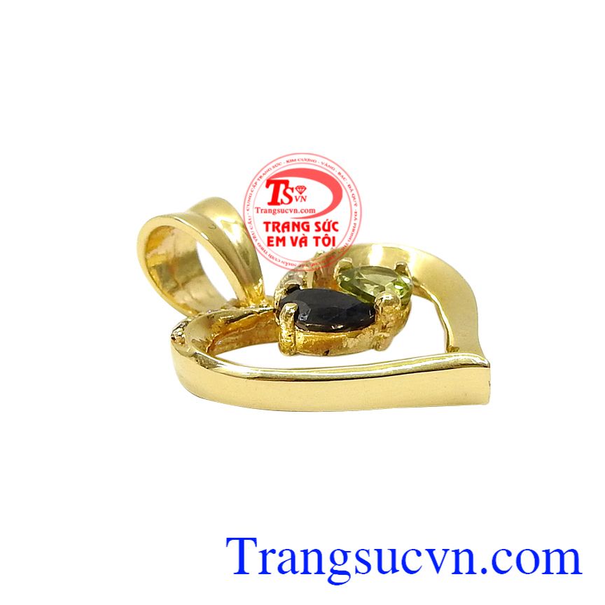 Mặt dây vàng trái tim yêu thương, Mặt dây chuyền vàng phong cách, Mặt đây đá quý thiên nhiên