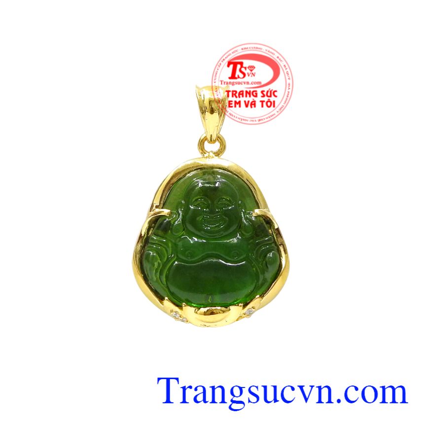 Mặt phật di lặc bọc vàng tây, Mặt dây chuyền nam cá tính, Mặt phật bọc vàng phú quý