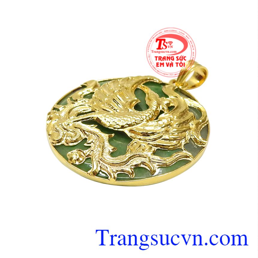 Mặt phụng hoàng jadeite đẹp, Mặt dây vàng nam, Mặt dây chuyền phong cách