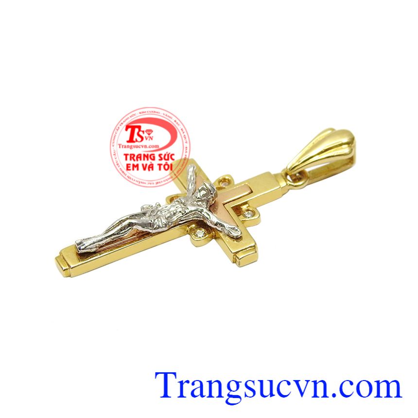 Mặt thánh giá vàng cầu nguyện, Mặt thánh giá vàng tây, Mặt dây công giáo Mặt thánh giá vàng cầu nguyện, Mặt thánh giá vàng tây, Mặt dây công giáo