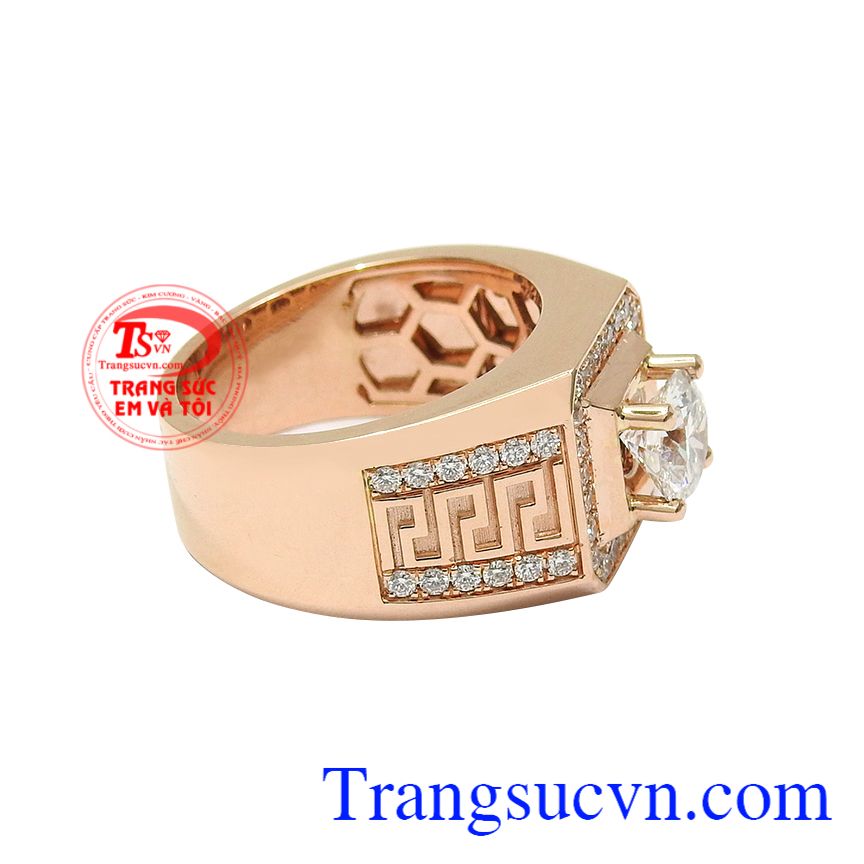 Nhẫn nam kim cương vàng hồng, Nhẫn nam đẳng cấp, Nhẫn nam thời trang Nhẫn nam kim cương vàng hồng, Nhẫn nam đẳng cấp, Nhẫn nam thời trang