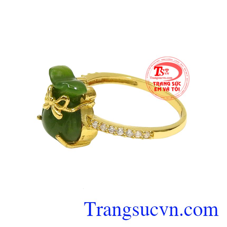 Nhẫn nữ nephrite tiền tài, Nhẫn nữ Jadeite, Nhẫn vàng tây sang trọng Nhẫn nữ nephrite tiền tài, Nhẫn nữ Jadeite, Nhẫn vàng tây sang trọng