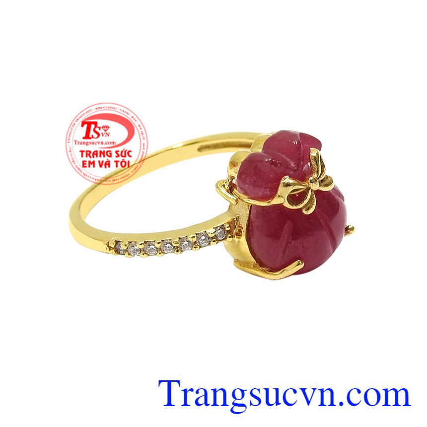 Nhẫn nữ Ruby lộc phát, Nhẫn nữ ruby ấn tượng, Nhẫn nữ vàng tây Nhẫn nữ Ruby lộc phát, Nhẫn nữ ruby ấn tượng, Nhẫn nữ vàng tây
