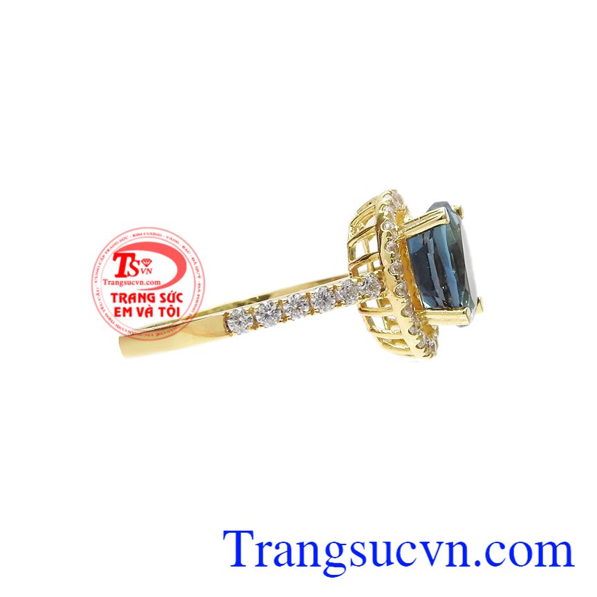 Nhẫn nữ Topaz thanh lịch, Nhẫn nữ đá quý, Nhẫn nữ vàng tây