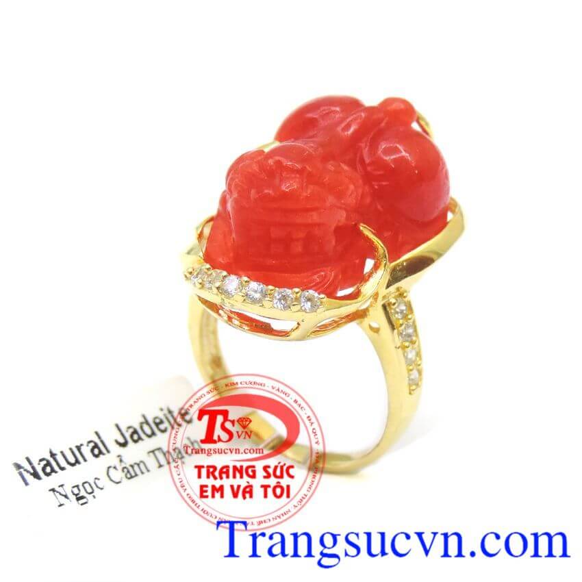 Nhẫn tỳ hưu đỏ, Nhẫn Nữ Tỳ Hưu, nhẫn nữ đính đá sang trọng Nhẫn tỳ hưu đỏ, Nhẫn Nữ Tỳ Hưu, nhẫn nữ đính đá sang trọng