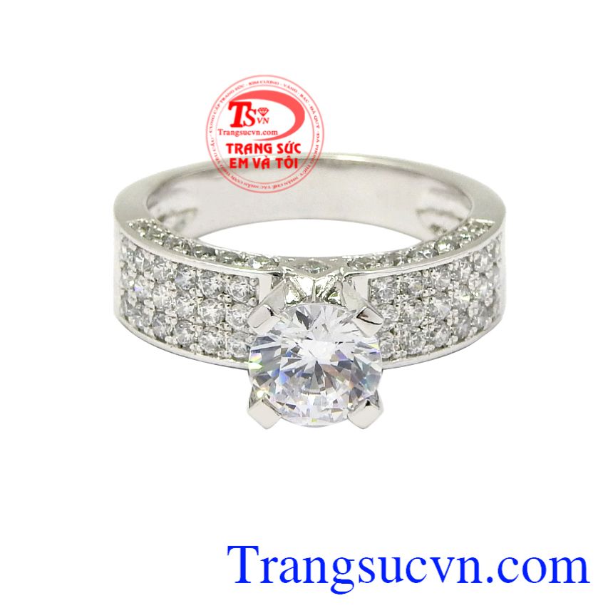 Nhẫn vàng trắng quý cô thanh tú, Nhẫn nữ vàng may mắn, Nhẫn nữ vàng trắng đẹp Nhẫn vàng trắng quý cô thanh tú, Nhẫn nữ vàng may mắn, Nhẫn nữ vàng trắng đẹp