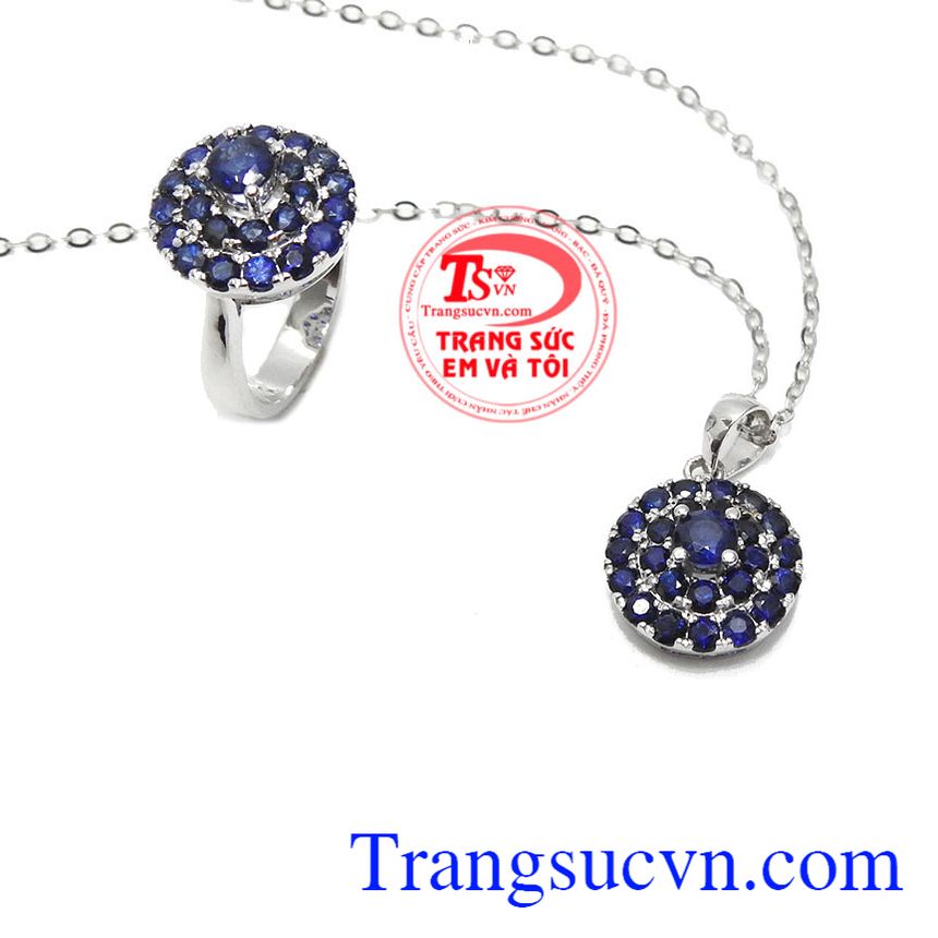 Bộ dây chuyền sapphire may mắn, Trang sức bộ Bộ dây chuyền sapphire may mắn, Trang sức bộ